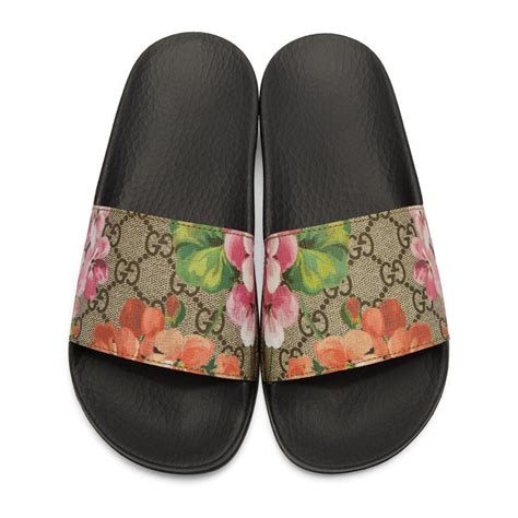 strawberry gucci slides|gucci floral slides nordstrom.